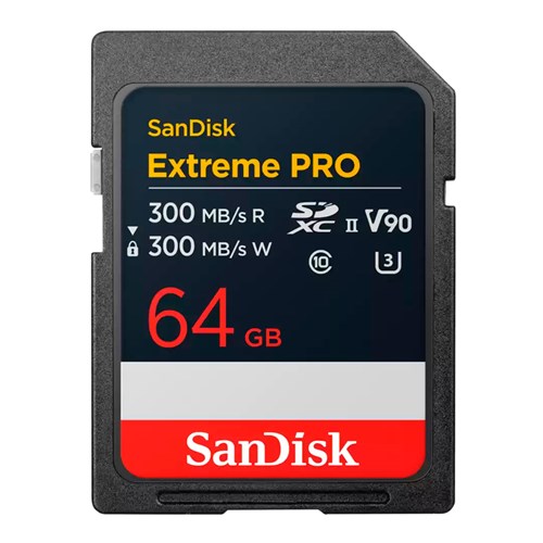 SANDISK Extreme PRO SDXC 64GB 300MB/seg UHS-II V90