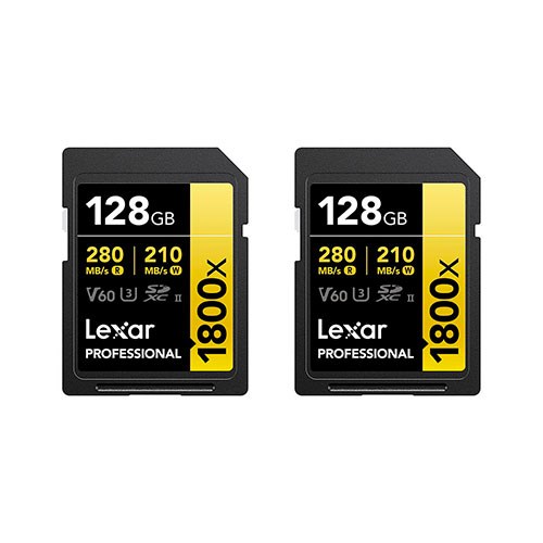 LEXAR SDXC UHS-II 128GB X1800 DUAL PACK 280MB/s V60