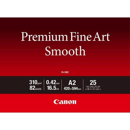 CANON Papel Premium Fine Art Smooth A2 - 25 Folhas