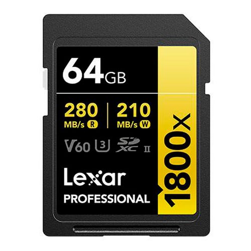 LEXAR SDXC UHS-II 64GB 1800X 280MB/s V60
