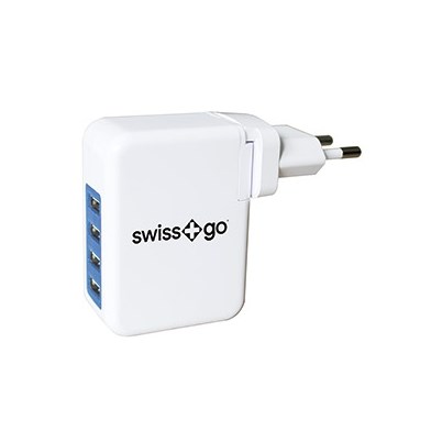 SWISS+PRO C-42 Carregador USB de viagem com 4 portas USB